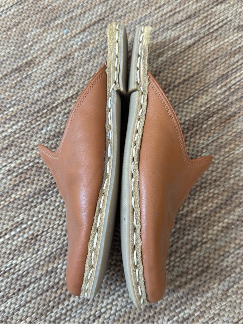 Atlantis Handmade Shoes Leather Slide Mules Brown Camel Women's 8. - Picture 5 of 6